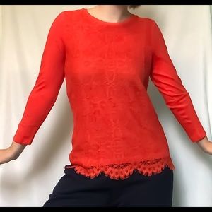 Red lace long sleeve